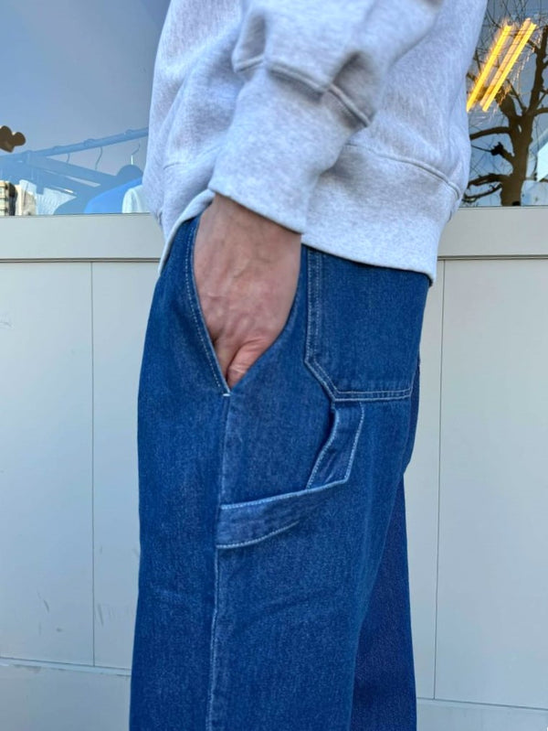 BIGMIKE - DENIM PAINTER PANTS - L.INDIGO