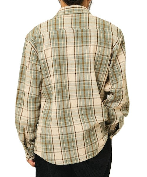 BIGMIKE - HEAVY FLANNNEL SHIRTS - MINT x BROWN x OFF