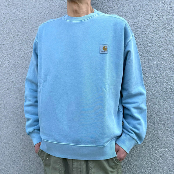 Carhartt WIP - NELSON SWEATSHIRT - CLAY BLUE (garment dyed)