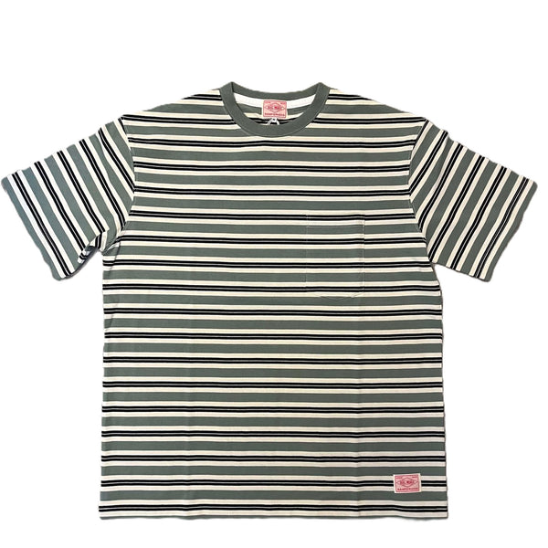 BIGMIKE - BORDER SUNGLASS POCKET S/S T-SHIRT - MNT × OFF x BLK