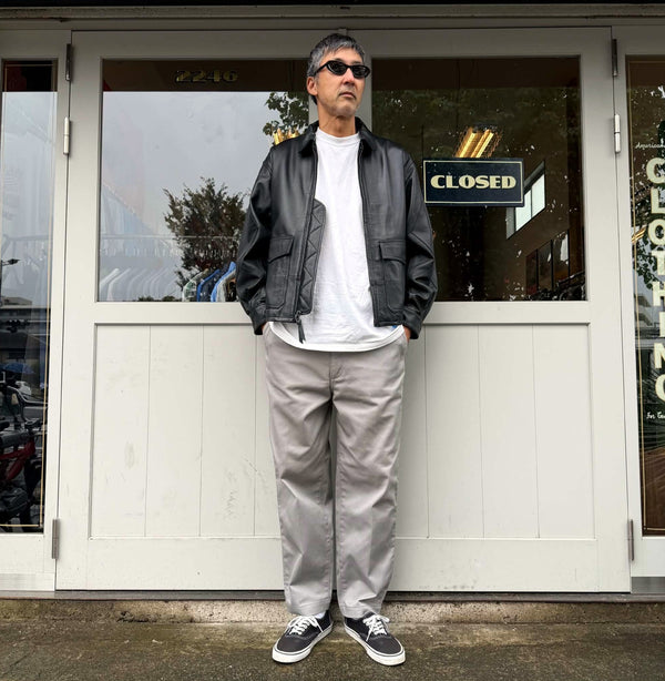 SUNNY SPORTS - LEATHER AVIATOR JACKET - BLACK