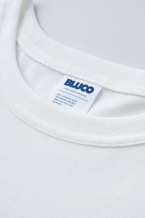 BLUCO - DRYCOTTON POCKET T-SHIRT L/S -LINE- WHITE