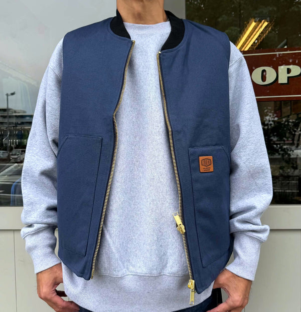 BLUCO - RIB COLLOR DUCK VEST - NAVY