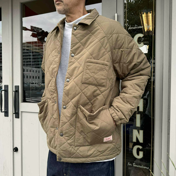 BIGMIKE - QUILTING COACH JACKET - KHAKI
