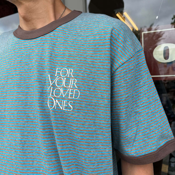 melple - SEAVIEW RINGER S/S - TURQUOISE x BROWN