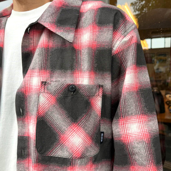 BLUCO - PRINT FLANNEL CHECK SHIRT -Ombre- RED