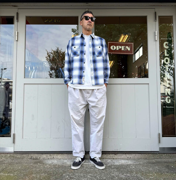 HOUSTON - VINTAGE OMBRE CHECK VIYELLA SHIRT - BLUE