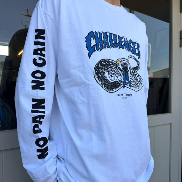 CHALLENGER - L/S PIGMENT SNAKE TEE - WHITE