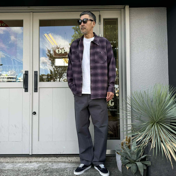 BLUCO - OMBRE CHECK FLANNEL SHIRT - PURPLE