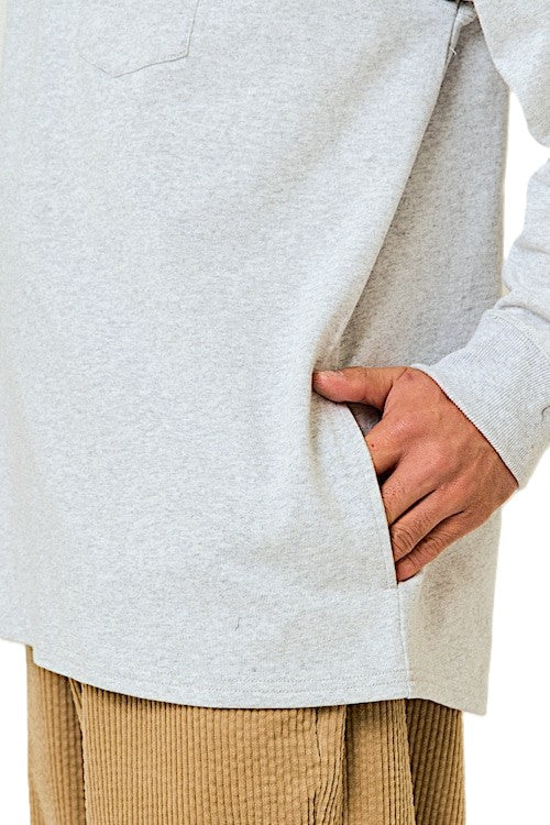 BIGMIKE - 10oz SUNGLASSES 3 POCKET LS TEE - ASH