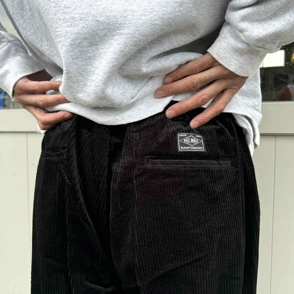 BIGMIKE - CORDUROY WASHED EASY PANTS - BLACK
