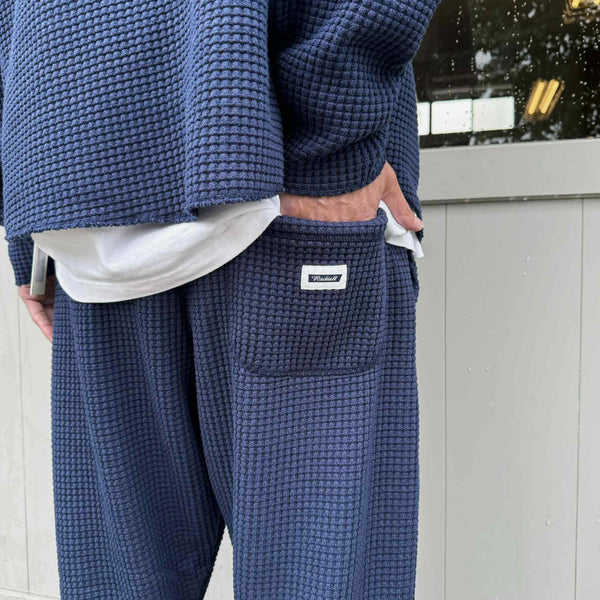 RADIALL - BIG WAFFLE - STRAIGHT FIT EASY PANTS - NAVY