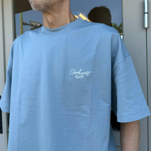 Carhartt WIP - S/S SIGNATURE SCRIPT T-SHIRT - FROSTED BLUE