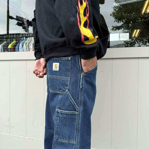 Carhartt WIP - SINGLE KNEE PANT - BLUE STONE WASHED