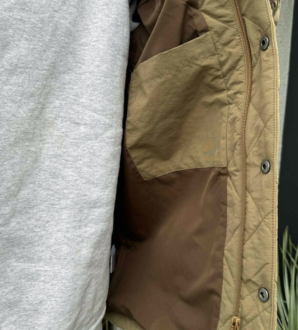 BIGMIKE - QUILTING COACH JACKET - KHAKI