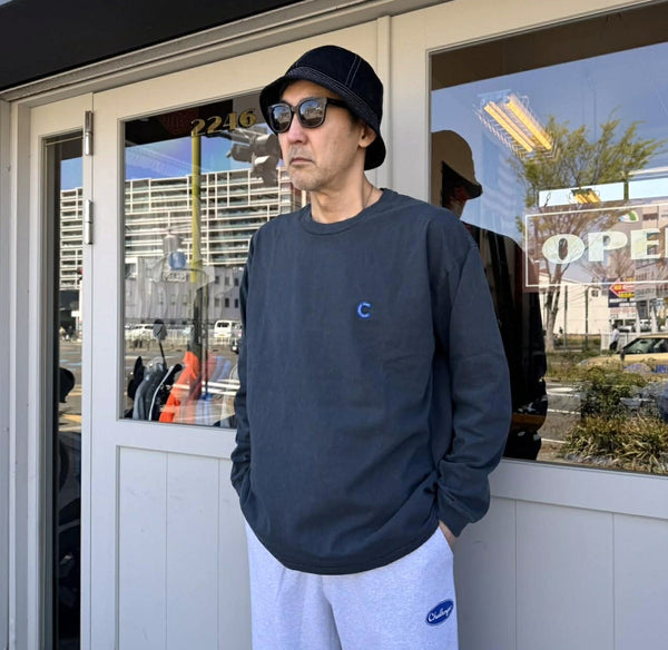 CHALLENGER - L/S PIGMENT C PATCH TEE - PEPPER BLACK