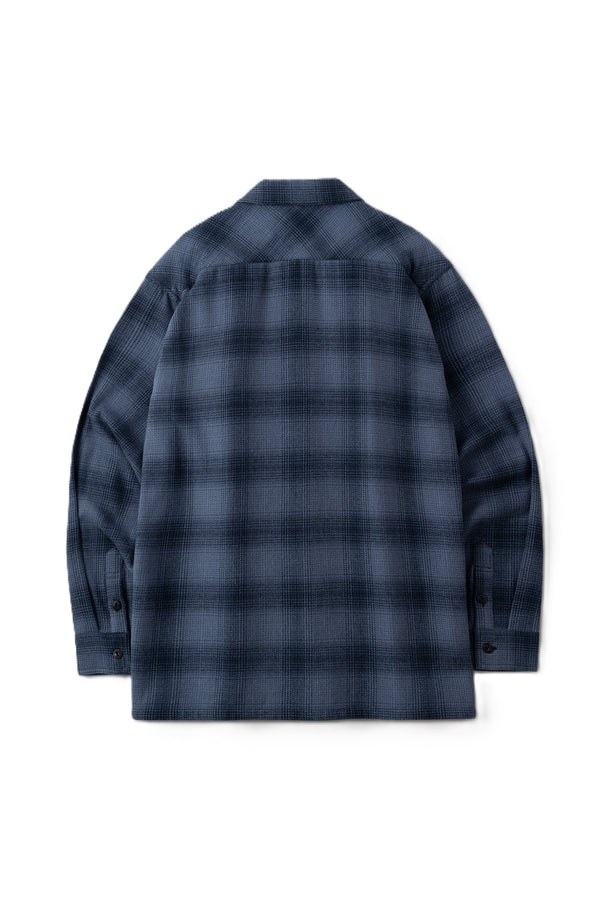 BLUCO - OMBRE CHECK FLANNEL SHIRT - NAVY
