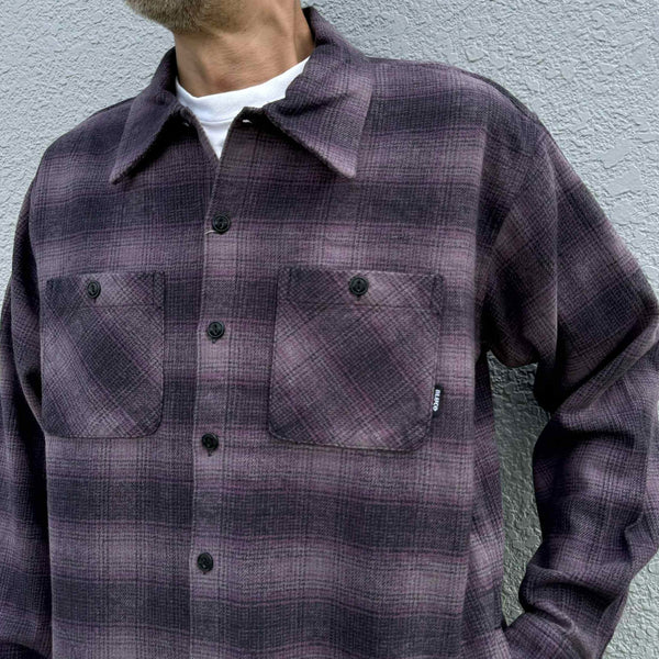 BLUCO - OMBRE CHECK FLANNEL SHIRT - PURPLE