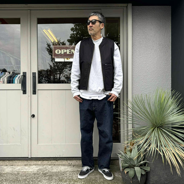 BLUCO - RIB COLLAR VEST - BLACK