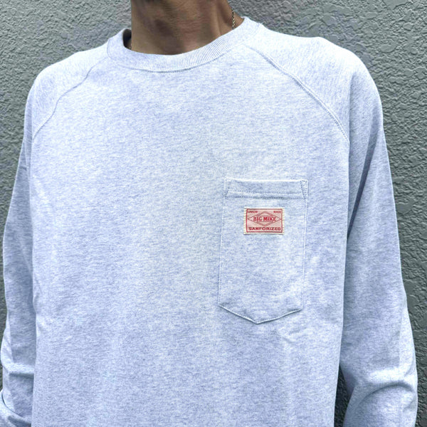 BIGMIKE - 10oz SUNGLASSES 3 POCKET LS TEE - ASH