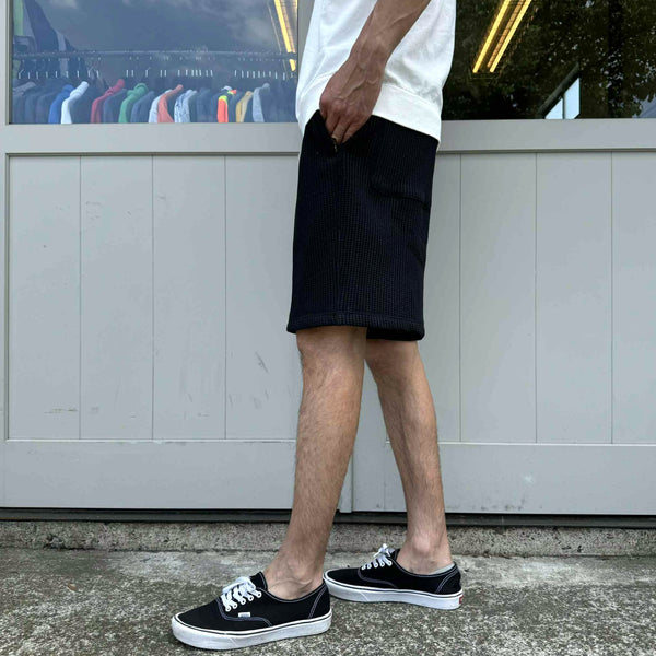 JACKMAN - WAFFLE SHORTS - BLACK