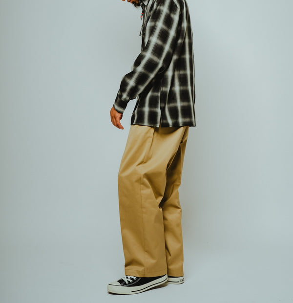 BIGMIKE - RAYON MIX OMBRE L/S SHIRTS - BLACK × WHITE