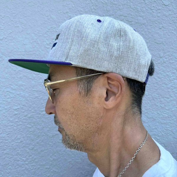 melple - TRUCKER CAP - FAIRFAX - GRAY × PURPLE