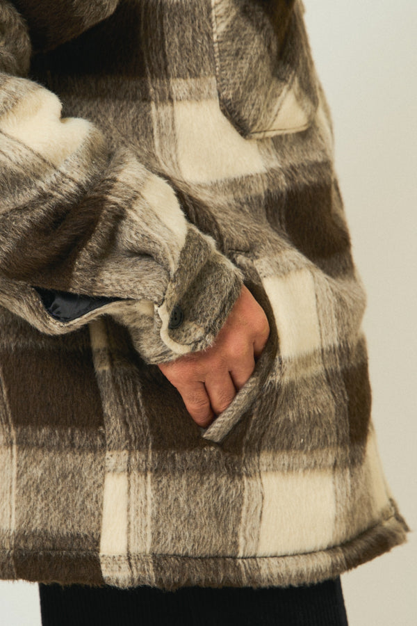 BIGMIKE - OMBRE ZIP QUILTED LINING JACKET - BROWN x OFF