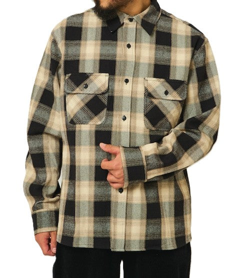 BIGMIKE - HEAVY FLANNNEL SHIRTS - OFF x MOCA x BLACK