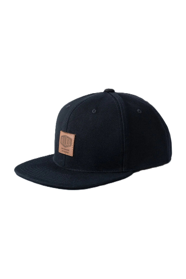 BLUCO - 6 PANEL CANVAS CAP LEATHER PATCH - BLACK
