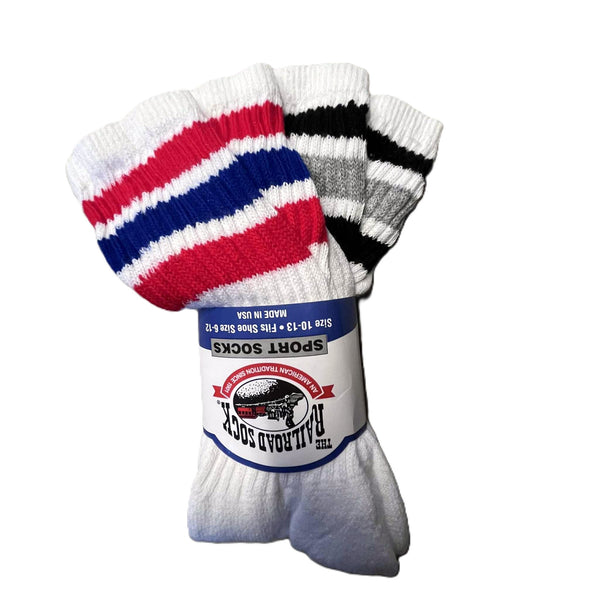 RAILROAD SOCK - STRIPE CREW SOCKS