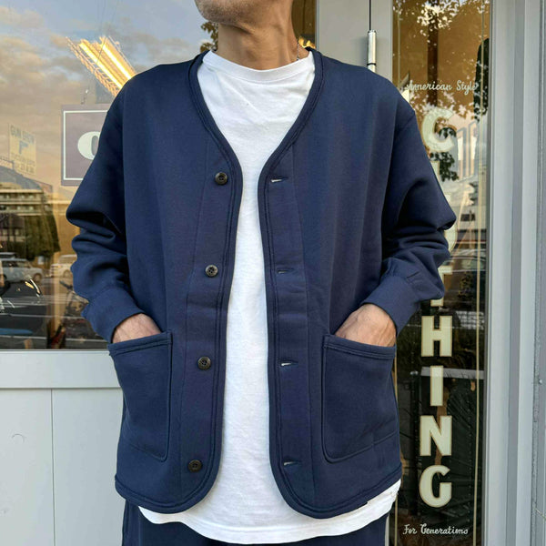 ARMY TWILL - SWEAT CARDIGAN - NAVY