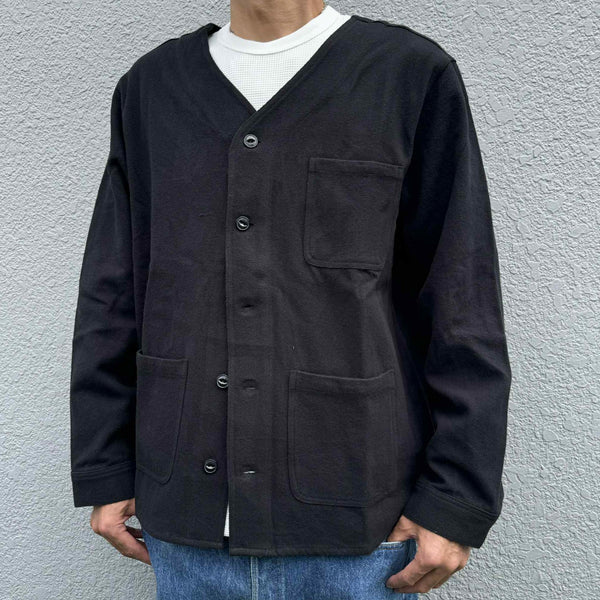 BIGMIKE - HEAVY FLANNEL CARDIGAN - BLACK