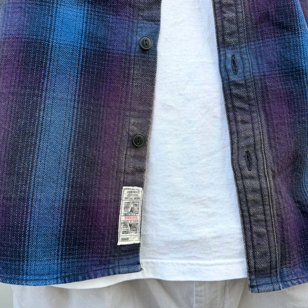 HOUSTON - VINTAGE OMBRE CHECK VIYELLA SHIRT - PURPLE