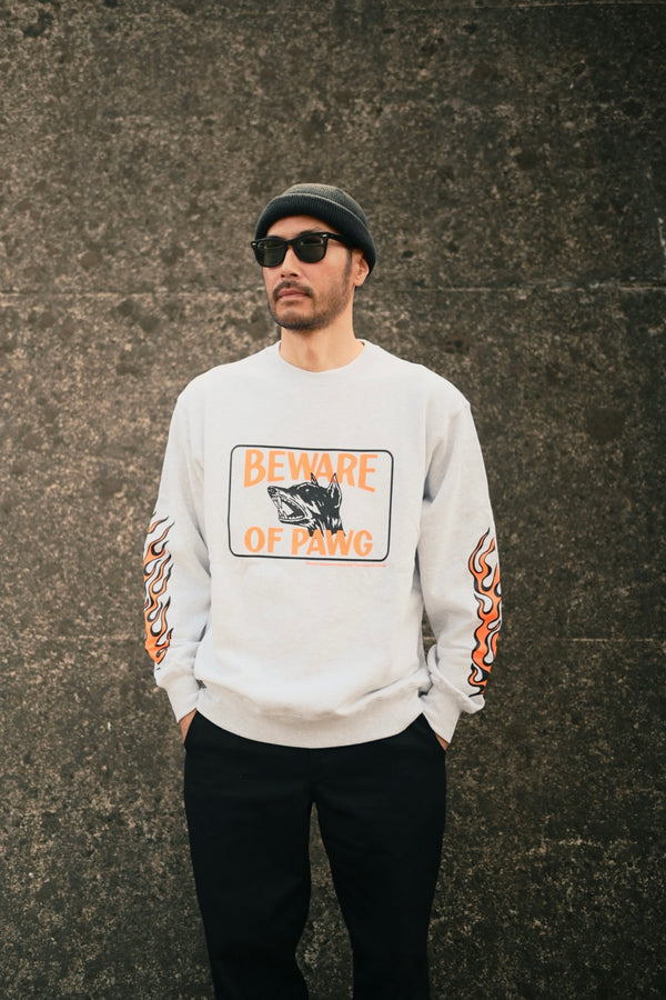 PAWG×BEWARE CHOPPER - SWEAT - ASH GRAY / ORANGE