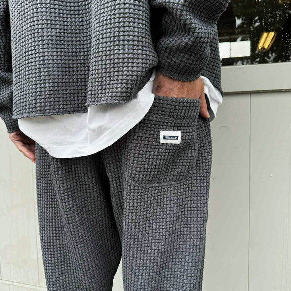 RADIALL - BIG WAFFLE - STRAIGHT FIT EASY PANTS - STEEL GRAY