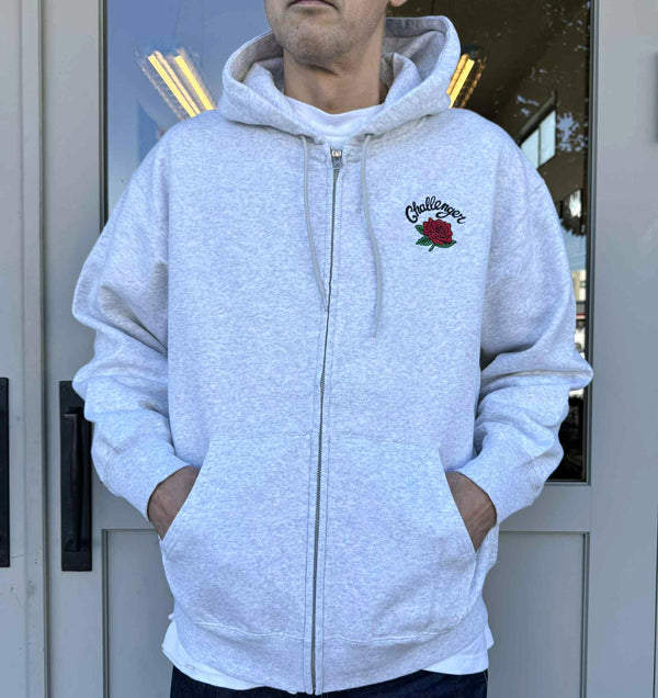 CHALLENGER - ROSE ZIP HOODIE - GRAY