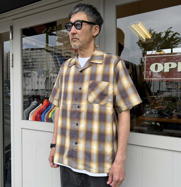 FIVE BROTHER - LIGHT OMBRE ONE-OP SHIRTS - BLACK×YELLOW