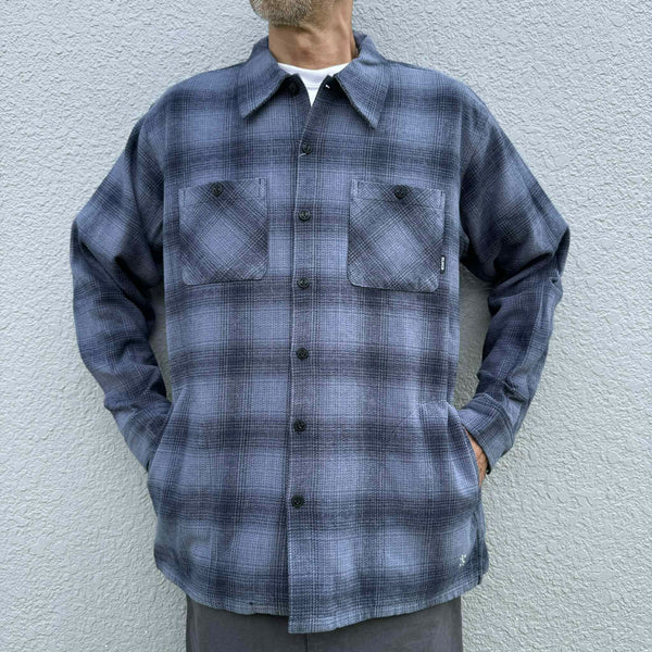BLUCO - OMBRE CHECK FLANNEL SHIRT - NAVY