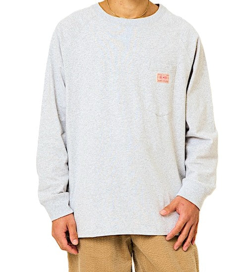 BIGMIKE - 10oz SUNGLASSES 3 POCKET LS TEE - ASH