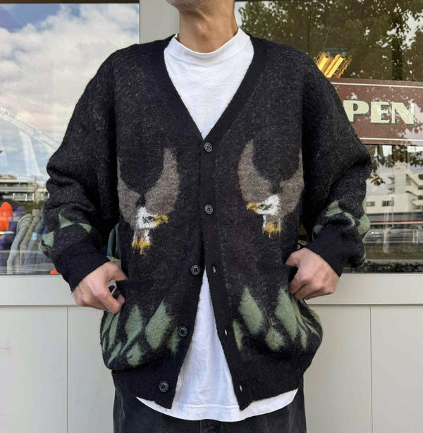 CHALLENGER - NATIVE EAGLE CARDIGAN - BLACK