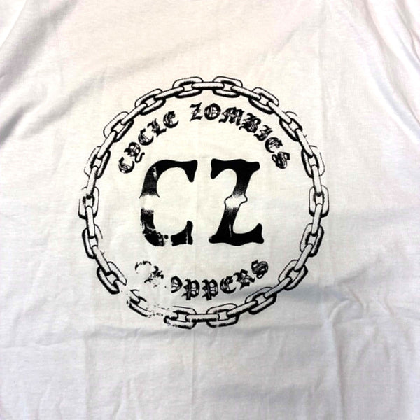CYCLE ZOMBIES - STAINLESS HAND PRINT TEE - WHITE
