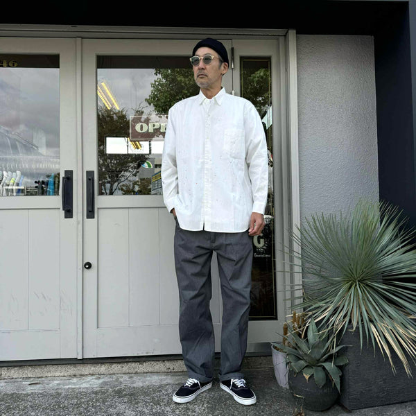 melple - LOGAN CHAMBRAY SHIRT - WHITE