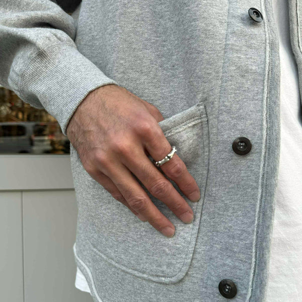 ARMY TWILL - SWEAT CARDIGAN - GRAY