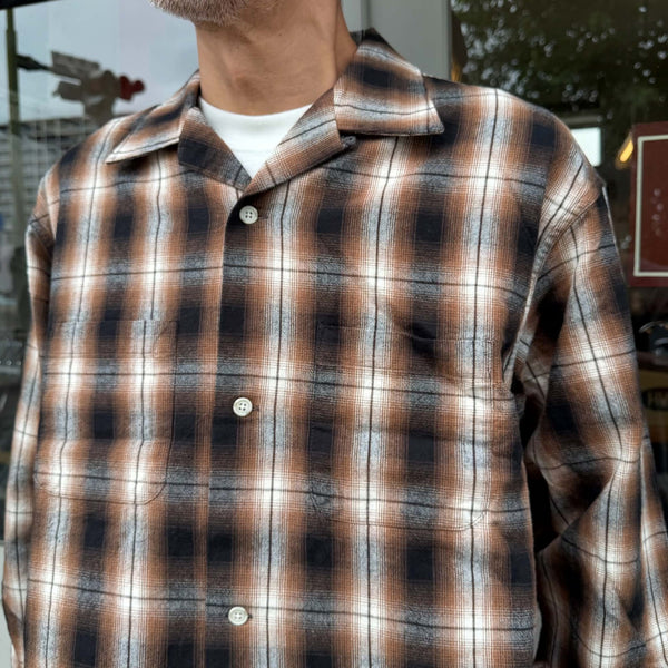 FIVE BROTHER - CHECK ONE-OP SHIRTS - BROWN