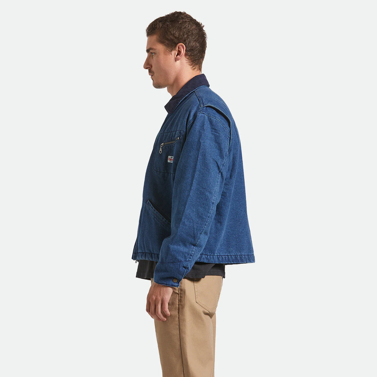 BRIXTON - ALTERED THREADS LINED GARAGE JACKET - MEDIUM WASH DENIM