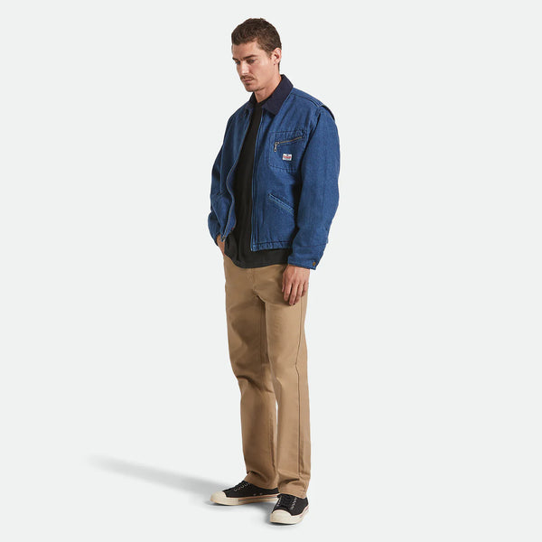 BRIXTON - ALTERED THREADS LINED GARAGE JACKET - MEDIUM WASH DENIM
