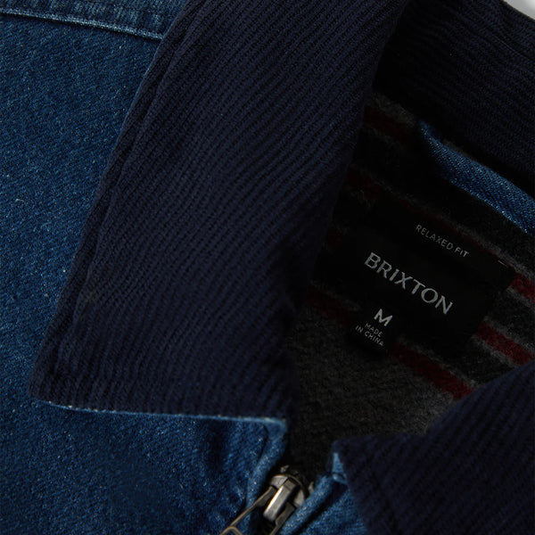 BRIXTON - ALTERED THREADS LINED GARAGE JACKET - MEDIUM WASH DENIM