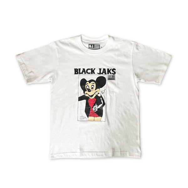 BLACK JAKS - HARDCORE MOUTH TEE - WHITE