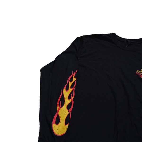 CYCLE ZOMBIES - FLAMES L/S TEE - BLACK